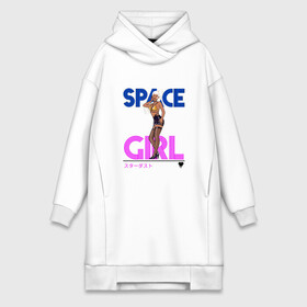 Платье-худи хлопок с принтом SPACE GIRL в городе Новоалтайск,  |  | space girl | блондинка с хвостиком | космическая девушка | красивая девушка