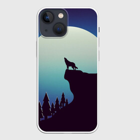 Чехол для iPhone 13 mini с принтом ВОЛК И ЛУНА 3D в городе Новоалтайск,  |  | вой | волк | жизнь | лес | луна | одиночество | природа | философия
