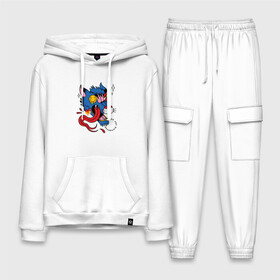 Мужской костюм хлопок с толстовкой с принтом Trippy Surreal Wolf Tatto в городе Новоалтайск,  |  | demon | fashion | halloween | horror | melted | oldschoo | strange | tongue | werewolf | you are distorted | волк | волчара | демон | искажение | мистика | мода | мрачный | оборотень | олдскул | радуга | расплавленный смайл | ты искажённый | ужасы