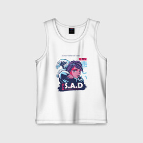 Детская майка хлопок с принтом Vaporwave Anime Sad Girl в городе Новоалтайск,  |  | 24 бита | anime fan | art | digital | great wave kanagawa | japan | japanese | manga character | tokyo | анимация | анимешник | арт | грусть | комикс | комиксы | манга | отрисовка | паровая волна | персонаж аниме | рисунок в стиле аниме | токио