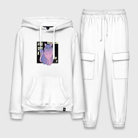 Мужской костюм хлопок с толстовкой с принтом Vaporwave Fluffy Cat в городе Новоалтайск,  |  | art | japan | japanese | kanji | kitten | kitty | retrowave | tokyo | арт | вапорвейв | иероглифы | кандзи | киса | кот | котёнок | котик | кошка | манга | отрисовка | паровая волна | пушистый кот | ретровейв | рисунок в стиле аниме