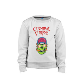 Детский свитшот хлопок с принтом Cannibal Corpse Труп Каннибала (Z) в городе Новоалтайск, 100% хлопок | круглый вырез горловины, эластичные манжеты, пояс и воротник | Тематика изображения на принте: cannibal | cannibal corpse | corpse | death metal | deathgrind | алекс уэбстер | брутальный дэт метал | дэт метал | дэтграйнд | пол мазуркевич | роб барретт | труп каннибала