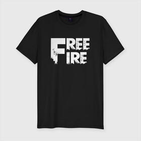 Мужская футболка хлопок Slim с принтом FREEFIRE FF WHITE LOGO (Z) в городе Новоалтайск, 92% хлопок, 8% лайкра | приталенный силуэт, круглый вырез ворота, длина до линии бедра, короткий рукав | 111dots studio | battlegrounds | free fire | freefire | game | garena | garena free fire | гарена | игра | игры | киберспорт | королевская битва | мобильная игра | онлайн игра | пабг | фри фаер | фрифаер | экшн