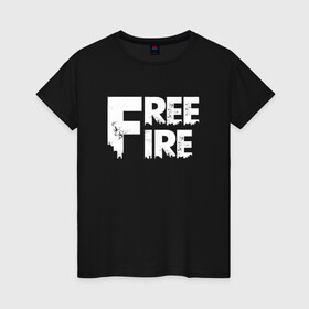 Женская футболка хлопок с принтом FREEFIRE FF WHITE LOGO (Z) в городе Новоалтайск, 100% хлопок | прямой крой, круглый вырез горловины, длина до линии бедер, слегка спущенное плечо | 111dots studio | battlegrounds | free fire | freefire | game | garena | garena free fire | гарена | игра | игры | киберспорт | королевская битва | мобильная игра | онлайн игра | пабг | фри фаер | фрифаер | экшн