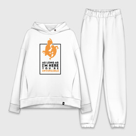 Женский костюм хлопок Oversize с принтом AS LONG AS IM HERE YOURE INVINCIBLE в городе Новоалтайск,  |  | anime | haikyu | haikyuu | karasuno | manga | аниме | волейбол | волейбольный клуб | вороны | игроки | карасуно | король площадки | манга | ниндзя шоё | старшая школа | тобио кагеяма | хаику | хаикую | шоё хината