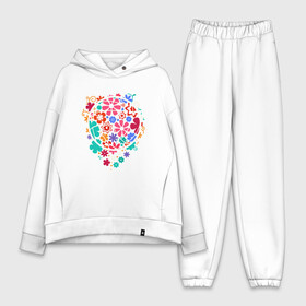 Женский костюм хлопок Oversize с принтом Volleyball Flowers в городе Новоалтайск,  |  | ball | beach | game | sport | volley | volleyball | волейбол | волейболист | волейболистка | гол | игра | игрок | мяч | площадка | пляж | пляжный | победа | сетка | спорт | тренер | цветы | чемпион