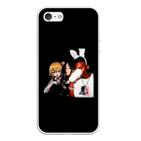 Чехол для iPhone 5/5S матовый с принтом Gangsta kaguya в городе Новоалтайск, Силикон | Область печати: задняя сторона чехла, без боковых панелей | Тематика изображения на принте: chocolate bunny | kaguya | афро | любовь | молоко