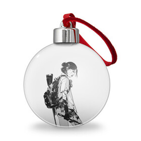 Ёлочный шар с принтом BW Elly в городе Новоалтайск, Пластик | Диаметр: 77 мм | game | games | the last of us | апокалипсис | зомби | игра | игры | ласт оф ас | один из нас | последний из нас | элли