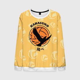 Мужской свитшот 3D с принтом Старшая школа Карасуно Haikyu! в городе Новоалтайск, 100% полиэстер с мягким внутренним слоем | круглый вырез горловины, мягкая резинка на манжетах и поясе, свободная посадка по фигуре | Тематика изображения на принте: anime | haikyu | haikyuu | karasuno | karasuno high | manga | аниме | волейбол | волейбольный клуб | ворон | вороны | карасуно | крылья | лого | логотип | манга | надпись | птица | старшая школа | хаику | хаикую