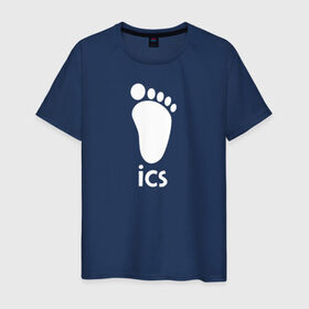 Мужская футболка хлопок с принтом iCS Foot Logo Haikyu!! в городе Новоалтайск, 100% хлопок | прямой крой, круглый вырез горловины, длина до линии бедер, слегка спущенное плечо. | Тематика изображения на принте: anime | haikyu | haikyuu | karasuno | manga | аниме | белый | волейбол | волейбольный клуб | икс | ицс | карасуно | корпорация | лого | логотип | манга | нога | организатор игр | след | старшая школа | ступня | хаику | хаикую