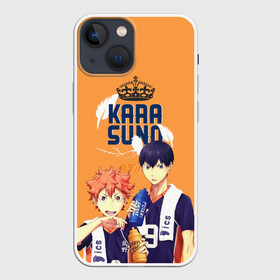 Чехол для iPhone 13 mini с принтом Шоё Хината и Тобио Кагеяма в городе Новоалтайск,  |  | anime | haikyu | haikyuu | karasuno | manga | аниме | волейбол | волейбольный клуб | вороны | игроки | карасуно | король площадки | манга | ниндзя шоё | старшая школа | тобио кагеяма | хаику | хаикую | шоё хината