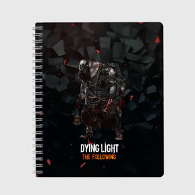 Тетрадь с принтом Dying light зомби в городе Новоалтайск, 100% бумага | 48 листов, плотность листов — 60 г/м2, плотность картонной обложки — 250 г/м2. Листы скреплены сбоку удобной пружинной спиралью. Уголки страниц и обложки скругленные. Цвет линий — светло-серый
 | Тематика изображения на принте: dying light | аномалия | зараженный | монстр | мутант | ужасы | урод | хоррор