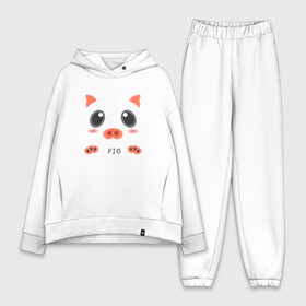 Женский костюм хлопок Oversize с принтом Свинья образ pig в городе Новоалтайск,  |  | cute | pig | животное | мило | образ | свинка | свинья | силуэт | хрюша | хрюшка