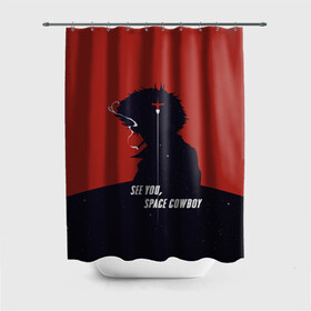 Штора 3D для ванной с принтом Cowboy Bebop - Spike в городе Новоалтайск, 100% полиэстер | плотность материала — 100 г/м2. Стандартный размер — 146 см х 180 см. По верхнему краю — пластиковые люверсы для креплений. В комплекте 10 пластиковых колец | anime | bebop | cowboy | cowboy bebop | fantastic | japan | japanese | lets jam | oldschool | space | spike | аниме | анимэ | бибоп | вестерн | классика | ковбой | ковбой бибоп | космический | космос | спайк | фантастика | япония | японский