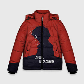 Зимняя куртка для мальчиков 3D с принтом Cowboy Bebop - Spike в городе Новоалтайск, ткань верха — 100% полиэстер; подклад — 100% полиэстер, утеплитель — 100% полиэстер | длина ниже бедра, удлиненная спинка, воротник стойка и отстегивающийся капюшон. Есть боковые карманы с листочкой на кнопках, утяжки по низу изделия и внутренний карман на молнии. 

Предусмотрены светоотражающий принт на спинке, радужный светоотражающий элемент на пуллере молнии и на резинке для утяжки | anime | bebop | cowboy | cowboy bebop | fantastic | japan | japanese | lets jam | oldschool | space | spike | аниме | анимэ | бибоп | вестерн | классика | ковбой | ковбой бибоп | космический | космос | спайк | фантастика | япония | японский
