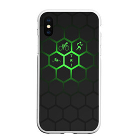 Чехол для iPhone XS Max матовый с принтом Триатлон | спортсмены в городе Новоалтайск, Силикон | Область печати: задняя сторона чехла, без боковых панелей | Тематика изображения на принте: bike | ironman | run | running | swim | swimming | triathlon | бег | бегун | велосипед | велоспорт | выносливость | железный человек | плавание | спорт на выносливость | триатлон | цикличный вид спорта