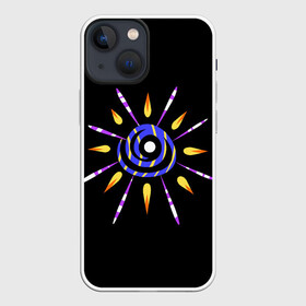 Чехол для iPhone 13 mini с принтом спираль с лучами в городе Новоалтайск,  |  | Тематика изображения на принте: звезда | космос | лучи | необычное | неон | нло | прикольное | спираль | странное | фрик