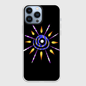 Чехол для iPhone 13 Pro Max с принтом спираль с лучами в городе Новоалтайск,  |  | Тематика изображения на принте: звезда | космос | лучи | необычное | неон | нло | прикольное | спираль | странное | фрик