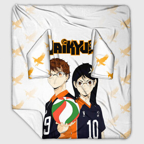 Плед с рукавами с принтом Майкл и Лили в роли персонажей Haikyuu!! в городе Новоалтайск, 100% полиэстер | Закругленные углы, все края обработаны. Ткань не мнется и не растягивается. Размер 170*145 | anime | haikyu | haikyuu | lily honda | manga | michael and lily | академия шираторизава | аниме | волейбол | волейбольный клуб | лили акааши | лили хонда | лилу | майкл | манга | михаель | хаику | хаикую