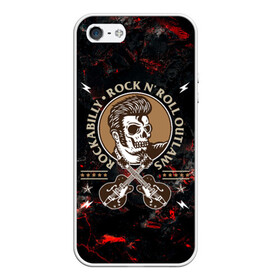 Чехол для iPhone 5/5S матовый с принтом Элвис Пресли Rock n roll в городе Новоалтайск, Силикон | Область печати: задняя сторона чехла, без боковых панелей | rock n roll | гитары | рок | рокер | рокнрол | рокнролл | череп | элвис пресли