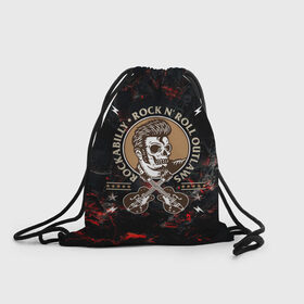 Рюкзак-мешок 3D с принтом Элвис Пресли Rock n roll в городе Новоалтайск, 100% полиэстер | плотность ткани — 200 г/м2, размер — 35 х 45 см; лямки — толстые шнурки, застежка на шнуровке, без карманов и подкладки | rock n roll | гитары | рок | рокер | рокнрол | рокнролл | череп | элвис пресли