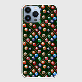 Чехол для iPhone 13 Pro Max с принтом Бильярд в городе Новоалтайск,  |  | Тематика изображения на принте: a game | balls | billiards | eight | pool | russian billiards | snooker | tournament | бильярд | восьмерка | игра | пул | русский бильярд | снукер | турнир | шары