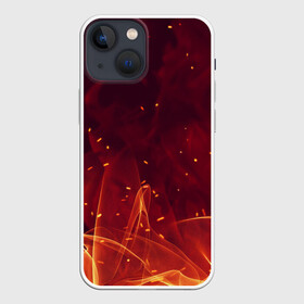 Чехол для iPhone 13 mini с принтом ПЛАМЯ 3D в городе Новоалтайск,  |  | жар | иллюстрация | искры | костёр | огонь | пламя | пожар | текстура | уголь