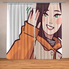 Фотошторы с принтом Haseul в городе Новоалтайск, Блэкаут (светозащита 90%) / Габардин (светозащита 40% | 2 полотна шириной по 145 см; Высота 200-300 см; Крепление: шторная лента (на крючки); | bts | clc | haseul sticker | kpop | кейпоп