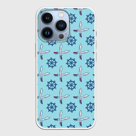 Чехол для iPhone 13 Pro с принтом Пиратский фон в городе Новоалтайск,  |  | Тематика изображения на принте: background | pattern | pirates | steering wheel | swords | мечи | паттерн | пираты | фон | штурвал