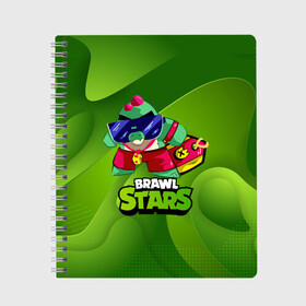 Тетрадь с принтом Базз Buzz Brawl Stars Green в городе Новоалтайск, 100% бумага | 48 листов, плотность листов — 60 г/м2, плотность картонной обложки — 250 г/м2. Листы скреплены сбоку удобной пружинной спиралью. Уголки страниц и обложки скругленные. Цвет линий — светло-серый
 | brawl | brawl stars | brawlstars | brawl_stars | buz | buzz | баз | базз | бравл | бравлстарс | буз