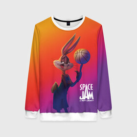 Женский свитшот 3D с принтом Space Jam 2 Багз Банни в городе Новоалтайск, 100% полиэстер с мягким внутренним слоем | круглый вырез горловины, мягкая резинка на манжетах и поясе, свободная посадка по фигуре | bugs bunny | space jam | space jam 2 | space jam a new legacy | vdzabma | багз банни | космический джем | космический джем 2 | космический джем: новое поколение