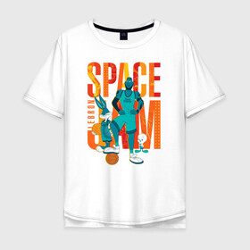 Мужская футболка хлопок Oversize с принтом Space Jam Lebron в городе Новоалтайск, 100% хлопок | свободный крой, круглый ворот, “спинка” длиннее передней части | bugs bunny | lebron james | space jam | space jam 2 | space jam a new legacy | tweety | vdzabma | багз банни | космический джем | космический джем 2 | космический джем: новое поколение | леброн джеймс | твити