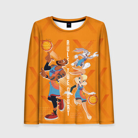 Женский лонгслив 3D с принтом Space Jam 2 Rule the Court в городе Новоалтайск, 100% полиэстер | длинные рукава, круглый вырез горловины, полуприлегающий силуэт | bugs bunny | lebron james | lola bunny | space jam | space jam 2 | space jam a new legacy | vdzabma | багз банни | космический джем | космический джем 2 | космический джем: новое поколение | леброн джеймс | лола банни