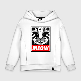 Детское худи Oversize хлопок с принтом Meow Obey в городе Новоалтайск, френч-терри — 70% хлопок, 30% полиэстер. Мягкий теплый начес внутри —100% хлопок | боковые карманы, эластичные манжеты и нижняя кромка, капюшон на магнитной кнопке | animal | cat | cute | kitty | meow | obey | друг | животные | киска | кися | китти | кот | котенок | котик | котэ | кошечка | кошка | мур | мяу | питомец