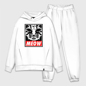 Мужской костюм хлопок OVERSIZE с принтом Meow Obey в городе Новоалтайск,  |  | animal | cat | cute | kitty | meow | obey | друг | животные | киска | кися | китти | кот | котенок | котик | котэ | кошечка | кошка | мур | мяу | питомец