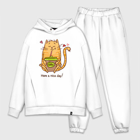 Мужской костюм хлопок OVERSIZE с принтом Have A Nice Day в городе Новоалтайск,  |  | animal | cat | cute | kitty | meow | друг | животные | киска | кися | китти | кот | котенок | котик | котэ | кошечка | кошка | мур | мяу | питомец