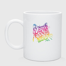 Кружка керамическая с принтом Rainbow Cat в городе Новоалтайск, керамика | объем — 330 мл, диаметр — 80 мм. Принт наносится на бока кружки, можно сделать два разных изображения | animal | cat | cute | kitty | meow | друг | животные | киска | кися | китти | кот | котенок | котик | котэ | кошечка | кошка | мур | мяу | питомец