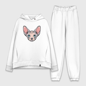 Женский костюм хлопок Oversize с принтом Сфинкс в городе Новоалтайск,  |  | animal | cat | cute | kitty | meow | друг | животные | киска | кися | китти | кот | котенок | котик | котэ | кошечка | кошка | мур | мяу | питомец | сфинкс