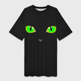 Платье-футболка 3D с принтом КОШАЧЬИ ГЛАЗКИ в городе Новоалтайск,  |  | cat | cat eyes | eyes | аниме | взгляд | глаза | глаза кошки | глазки | животные | зелёный | киса | кот | коте | котейка | котенок | котэ | котя | кошачий глаз | кошачьи глаза | кошечка | кошка | мордочка
