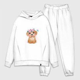 Мужской костюм хлопок OVERSIZE с принтом Пудель и цветы в городе Новоалтайск,  |  | cute | dog | poodle | woof | гав | забавный | пес | песель | песик | пудель | смешной | собака | собачка | щенок