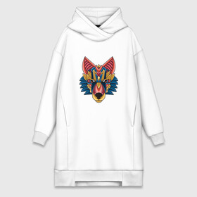 Платье-худи хлопок с принтом Волк орнамент в городе Новоалтайск,  |  | lone | ornament | predator | wolf | волк | волки | животное | орнамент | хищник