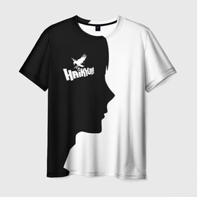 Мужская футболка 3D с принтом Haikyu!! Профиль игрока Карасуно в городе Новоалтайск, 100% полиэфир | прямой крой, круглый вырез горловины, длина до линии бедер | anime | haikyu | haikyuu | karasuno | karasuno high | manga | аниме | башка | волейбол | волейбольный клуб | вороны | голова | карасуно | лицо | лого | манга | надпись | старшая школа | флай хай | хаику | хаикую | чб | черный