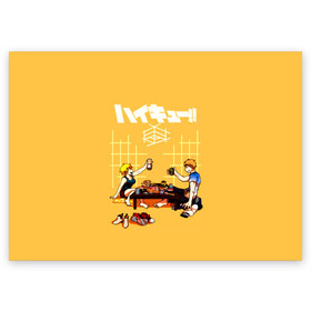 Поздравительная открытка с принтом Ужин Натсу и Шоё Хината Haikyu!! в городе Новоалтайск, 100% бумага | плотность бумаги 280 г/м2, матовая, на обратной стороне линовка и место для марки
 | Тематика изображения на принте: 10 номер | haikyu | haikyuu | hinata natsu | hinata shoyo | karasuno | аниме | волейбол | волейбольный клуб | карасуно | мальчик мяч | манга | рыжик | сестра | старшая школа | хаикую | чиби чан | шоё хината