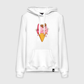 Женская толстовка с принтом Cat Ice Cream в городе Новоалтайск, френч-терри, мягкий теплый начес внутри (100% хлопок) | карман-кенгуру, эластичные манжеты и нижняя кромка, капюшон с подкладом и шнурком | animal | cat | cute | ice cream | kitty | meow | друг | еда | животные | киска | кися | китти | кот | котенок | котик | котэ | кошечка | кошка | мороженое | мур | мяу | питомец