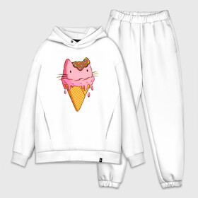 Мужской костюм хлопок OVERSIZE с принтом Cat Ice Cream в городе Новоалтайск,  |  | animal | cat | cute | ice cream | kitty | meow | друг | еда | животные | киска | кися | китти | кот | котенок | котик | котэ | кошечка | кошка | мороженое | мур | мяу | питомец