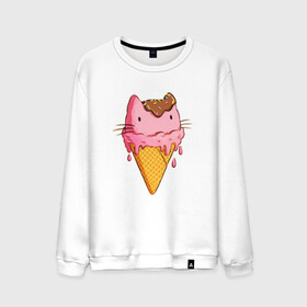 Мужской свитшот хлопок с принтом Cat Ice Cream в городе Новоалтайск, 100% хлопок |  | animal | cat | cute | ice cream | kitty | meow | друг | еда | животные | киска | кися | китти | кот | котенок | котик | котэ | кошечка | кошка | мороженое | мур | мяу | питомец