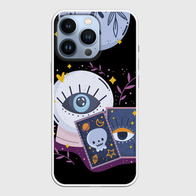 Чехол для iPhone 13 Pro с принтом Магия в городе Новоалтайск,  |  | бабочки | блёстки | волшебство | гадалка | гадание | глаз | глаза | звезда | звёзды | змеи | змея | карты | карты таро | кристал | магия | мотылёк | мотыльки | растения | рука | руки | таро | хрустальный