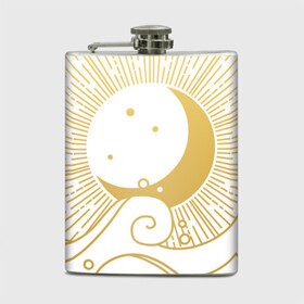 Фляга с принтом Море в городе Новоалтайск, металлический корпус | емкость 0,22 л, размер 125 х 94 мм. Виниловая наклейка запечатывается полностью | Тематика изображения на принте: вода | волны | капли | луна | лучи | море | солнце