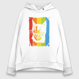 Женское худи Oversize хлопок с принтом Angry Cat в городе Новоалтайск, френч-терри — 70% хлопок, 30% полиэстер. Мягкий теплый начес внутри —100% хлопок | боковые карманы, эластичные манжеты и нижняя кромка, капюшон на магнитной кнопке | animal | cat | cute | kitty | meow | друг | животные | киска | кися | китти | кот | котенок | котик | котэ | кошечка | кошка | мур | мяу | питомец