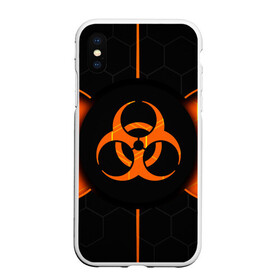 Чехол для iPhone XS Max матовый с принтом ХИМИЧЕСКАЯ ОПАСНОСТЬ 3D в городе Новоалтайск, Силикон | Область печати: задняя сторона чехла, без боковых панелей | вредные | знак | опасность | соты | текстура | химия